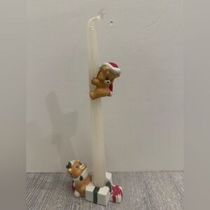 Vintage Gift Co. porcelain hugger Christmas bear
candle set & vintage candle